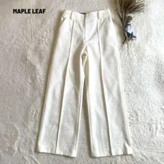 MAPLE LEAF ワイドパンツ M 白 センタープレス 日本製 キレイめ
