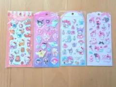 ４枚セット！　サンリオキャラクターズ　ジュエルマシュマロステッカーズ