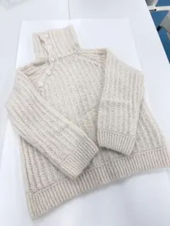 美品！ZARA KIDS　アイボリー リブ編みセーター 13-14歳