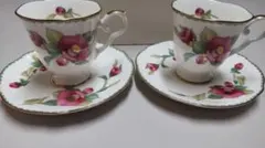 HOYA ボーンチャイナ　日本製　カップ＆ソーサー（椿花）2客セット