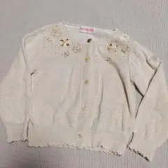値下げ メゾピアノ ラメ刺繍カーディガン M