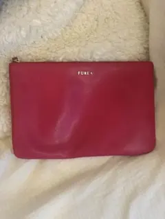 FURLA ポーチ ピンク ストラップ付き