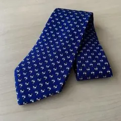 【美品】 フェラガモ ネクタイ　ネイビー　アヒル柄