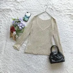 キヨコタカセ メッシュニット セーター サマーニット コットン100% L 春夏のサムネイル