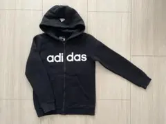 150 adidas ブラック ジップアップパーカー アディダス