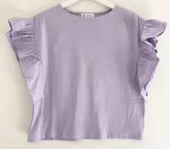 新品　ROPÉ PICNIC ラベンダー フリル袖 Tシャツ　フリーサイズ