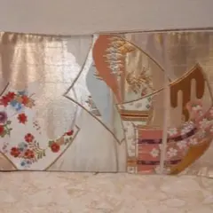 金色花柄 袋帯