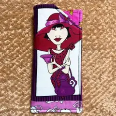 ロラライハリス　リボンハットティーレディ柄　ハンドメイドメガネケース