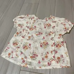 週末セール　新品未使用品　Petit main 花柄フリルシャツ 90cm