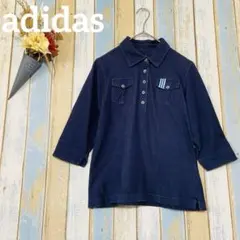【adidas】レディース カジュアル　ポロシャツ ポケット付き　七分袖 M