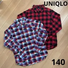 UNIQLO ユニクロ　長袖チェック柄フランネルシャツ2枚　サイズ140