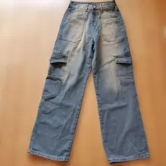 ライトブルー カーゴパンツ 4ポケット