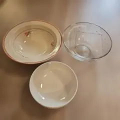 ボウル3点セット 花柄とシンプルデザイン