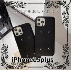刺繍のデザインがかわいい iPhone15plus シンプル 韓国 PUレザーn