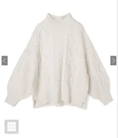 GRL ケーブル編みスリットヘムニットトップス