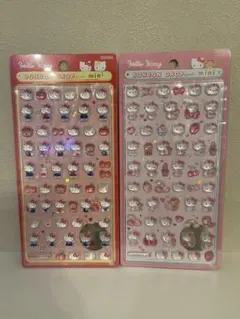 ハローキティ　赤　ピンク　ボンボンドロップシール　mini