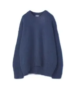 【GALERIE VIE】ファインウールクルーネックプルオーバー・M／杢ネイビー