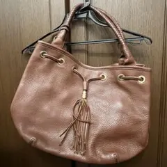 ⑨良品高級ブリー レザー ショルダーバッグ ヌメ革 ・プレゼント付 