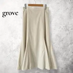 美品✨grove マーメイドスカート フレアスカート　後ろゴム 裏地あり L