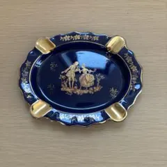 リモージュ　カステル　陶磁器　馬の置物　コバルトブルー　22K金塗装 ビンテージ LIMOGES リモージュ】深いコバルトブルーに22金が深い輝きを放つ 飾り