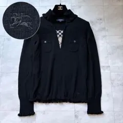 バーバリー リブポロトップス ノバチェック シルバー金具 ロゴ y2k