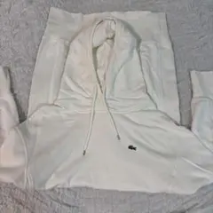 LACOSTE フーデッドスウェットワンピース ホワイト