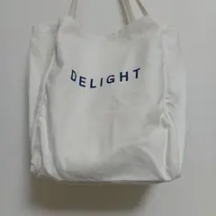 DELIGHT ロゴ キャンバス トートバッグ ホワイトのサムネイル