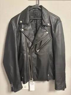 【古着】tk. TAKEO KIKUCHI レザーダブルライダース 黒 Mのサムネイル