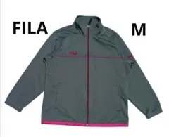 FILA グレー 長袖ジャージM ピンクアクセント