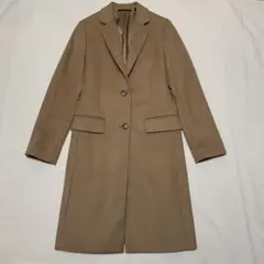【カシミヤ混】ユニクロ チェスターコート S キャメルのサムネイル