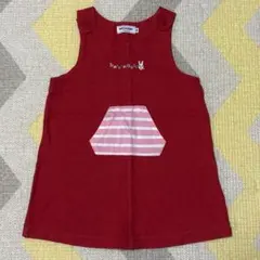 MIKIHOUSE 赤色 ワンピース ジャンパースカート 90