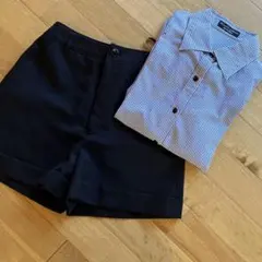 女児165A ブラウス キュロットセットで