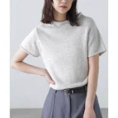 アンゴラ混ハーフスリーブニット
