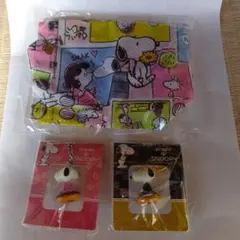 スヌーピー ストラップ付きアイテムミニトートバッグ3点セット 新品、未開封