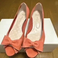 MICHEL KLEIN リボン オープントゥ パンプス 24cmのサムネイル