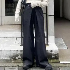 kastaneデニムタックワイドパンツ