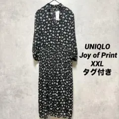 【希少タグ付】UNIQLO Joy of Print シフォンプリーツワンピース