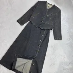 ピンクハウス　金ボタン/ブラックデニム　セットアップ