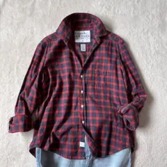 良品 フランク&アイリーン フランネルシャツ ブロックチェック M相当 レッド