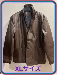 新品★ブラウン 合皮レザージャケット 裏地付きタイプ