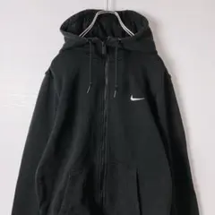 ナイキ　NIKE ワンポイント刺繍　ロゴ　裏起毛　フルジップ　パーカー　古着