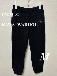 【UNIQLO】KAWS + WARHOL スウェットパンツ M ブラック