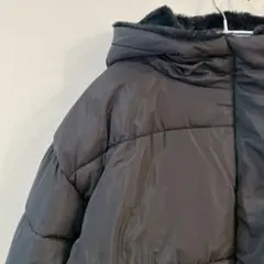 美品✨リバーシブル　極暖　ブラック ダウンジャケット フード付き　黒　フリース