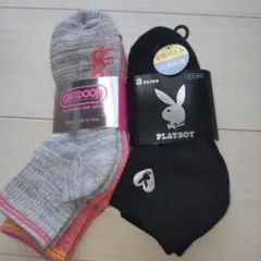 【匿名配送】靴下　くつ下　スニーカーソックス　PLAY BOY　OUTDOORのサムネイル