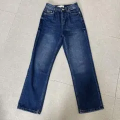 ZARA ダークブルー ストレートレッグデニム