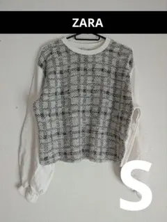 【大人気】ZARA チェック柄 長袖トップス Sサイズ
