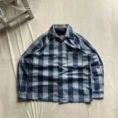 blue blue /長袖シャツ チェック ブルー 2 ブルーブルー