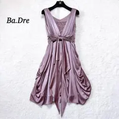 美品 Ba.Dre パーティードレス 【XL】 ドレープ 光沢ピンク 結婚式