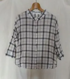 chocol raffine robe チェック柄 五分袖シャツ