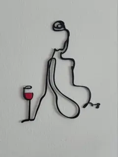 ワインを嗜む女性　ウォールアート